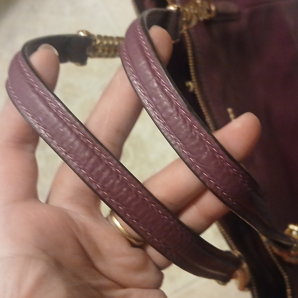 Coach Purple Pebble Leather Ava Chain Tote - Picture 11 of 16